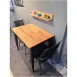 60*90 Küçük Sabit Siyah Yemek Mutfak Balkon Çalışma Masası - 110 x 70