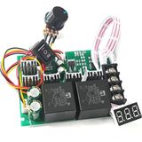 60A Dc Motor Pwm Hız Kontrol Kartı 10V-55V Dijital Ekranlı Sürücü İleri Geri Yön Şalterli Kademesiz Potansiyometreli Güç Devresi