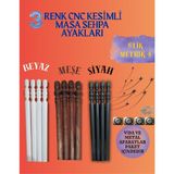 60CM 5'lik Cnc Kesimli Dekoratif 3 Renkli:(Beyaz-Siyah-Meşe) Masa&sehpa Ayakları - açılı aparat