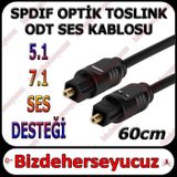 60cm Fiber Optik Ses Kablosu Altın Uçlu OD:2.2