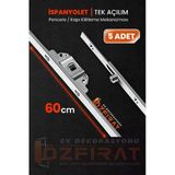 60cm Tek Açılım İspanyolet – PVC Pimapen Kapı Pencere Kilidi – (5 Adet)