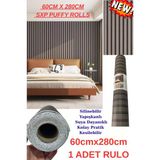 60Cm X 280Cm 1 Adet Kendinden Yapışkanlı Kömür Gri Lambiri Desenli Duvar Paneli Kağıdı Gs8002