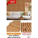 60CM x 280CM 1 Adet Kendinden Yapışkanlı Koyu Kahverengi Lambiri Desenli Duvar Paneli Kağıdı GS8005 - 60 x 280 cm
