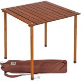 60CM x 60CM x 50CM Ahşap Katlanır Rulo Kamp ve Piknik Masası Kahverengi