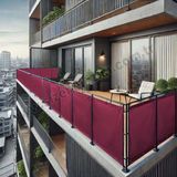 60CM Yükseklikliler Bordo Pvc Su Geçirmez Balkon Demiri Korkuluk Çit Branda - 60cm x 0.5m