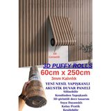60CMX250CM 1 Adet Kahverengi 3D Yapışkanlı Sxp Akustik Lambiri Desenli Duvar Paneli Kağıdı 3115-1 - 60 x 250 cm