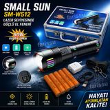 60W 6000 Lümen Şarjlı El Feneri - 2 Km Menzilli, 19200 Mah Dev Pil Kapasitesi, Zoom Özellikli Lazer Odaklı