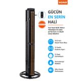60W Sessiz Pervanesiz Kule Tipi Vantilatör Serinletici Dikey Uzaktan Kumandalı Aromaterapi Zaman Ayarlı Womidi TF-K4003RD