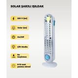 60W Solar / 220V Şarjlı Işıldak - Askı Aparatlı Ve Ayaklı - Su Geçirmez