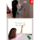 60x100 Cm 2 Adet Beyaz Ve 2 Adet Şeffaf Yazı Tahtası Akıllı Kağıt Tahta + Yazı Tahtası Kalemi+silgi Şeffaf