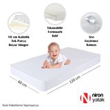 60X120 Bebek Yatağı - Yıkanabilir Sıvı Geçirmez Fermuarlı Yatak