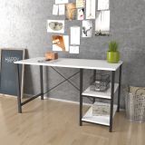 60x120 cm İki Raflı Suntalam Koyu Kahverengi Metal Çalışma Masası
