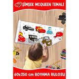 60x250 cm Melolisa Şimşek Mcqueen Temalı Dev Boyama Rulosu Çocuklar İçin Yaratıcılığı Teşvik Edici