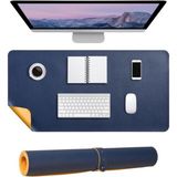 60X30 cm Lacivert Çift Taraflı Deri Desk Mat, Pu Deri Masa Koruyucu ve Masa Sümeni, Suya Dayanıklı 2 mm Rulo Yapılabilir Laptop Mouse Pad, Home Office Için - 00-Siyah - Beyaz