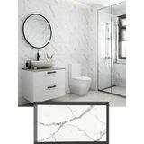 60X30cm Shiny Net Gri Mermer Desenli Yapiskanli Karavan Prefabrik Banyo Wc Duvar Kaplama Paneli