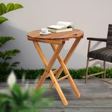60X50X40 cm Ahşap Katlanır Yuvarlak Kamp Masası | Piknik, Bahçe ve Balkon | Kolay Taşımalı - - Çok Renkli