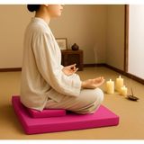 60X60 & 40X20 Meditasyon Minderi Seti Ikili Yoga Meditasyon Minderi Lotus Çiçeği Baskılı Meditasyon Minderi - Fuşya
