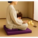 60X60 & 40X20 Meditasyon Minderi Seti Ikili Yoga Meditasyon Minderi Lotus Çiçeği Baskılı Meditasyon Minderi - Mor