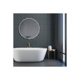 60x60 Dalgalı Asimetrik Duvar Aynası/Konsol Aynası/Makyaj Aynası Beyaz 60 x 60
