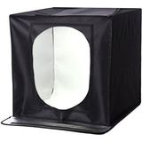 60X60CM Profesyonel Stüdyo Kumandalı LED Işıklı Ürün Fotoğraf Çekim Çadırı - Siyah