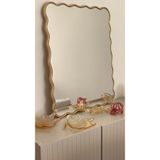 60x75 Dalgalı Asimetrik Duvar Dekor AynasıKonsol Aynası Gold 60 x 75