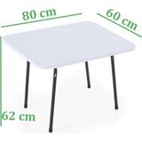 60X80 cm Kamp Masası, Piknik, Bahçe Balkon Plaj Masası Katlanır Masa-Beyaz