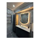 60x80 Ledli Banyo Aynası/Banyo Aynası/Ledli Ayna/Dekor Ayna/Led Işıklı Ayna Düz 60 x 80