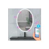 60x80(h) cm Bluetoothlu Buğu Çözücülü Dokunmatik Işıklı Ledli Oval Banyo Aynası