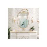 60x90 Asimetrik Duvar Dekor Aynası/Duvar Aynası/Konsol Aynası/Estetik Ayna Gold 60 x 90