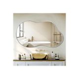 60x90 Asimetrik Duvar Dekor Aynası/Duvar Aynası/Konsol Aynası/Estetik Ayna Gümüş 60 x 90