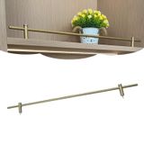 61 cm Dekoratif Raf Koruma Rayı, Mutfak için Cilalı Alüminyum Alaşımlı Dudak Direği, Uç Kapaklı Metal Korkuluk - Altın, 10-40 inç Ayarlanabilir Yükseklik