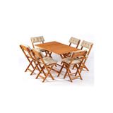 6+1 Minderli Balkon Bahçe Mutfak Bistro Set Katlanır Masa-Sandalye