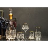 61 Parça 12 Kişilik Dantel El Dekor Kristal Kesme Gold Cam Su Takımı