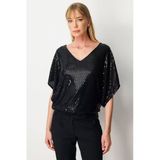 61378 Onteks Bluz V Yaka Sırtı Dekolteli