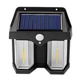 618-2 Rustik Ampul Ikili Solar Duvar Aplik Güneş Enerjili Hareket Sensörlü