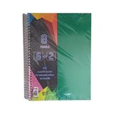 6+2 Ayracli Defter 8 Konulu 200 Yaprak 1 Adet 6 Kareli 2 Cizgili Spralli Plastik Kapak Seperatorlu