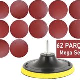 62 Parça 115 Mm Avuç Taşlama Cırt Zımpara Seti + Matkap Aparatı