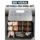 627 Parça Vida Dübel Seti Organizer Kutu Montaj Ve Tamir Seti Çivi Pul Kanca 11 İnc