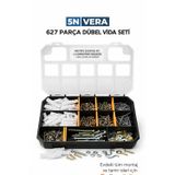 627 Parça Vida Dübel Seti – Organizer Kutu Montaj ve Tamir Seti Çivi Pul Kanca