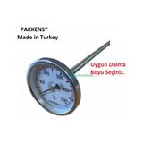 63 MM 0-500 C Derece 10 Cm Dalma Boylu Soba. Kazan. Fırın Termometresi