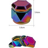 63MM Çok Renkli Altıgen Grinder Premium 4 Katmanlı Hexagon Manuel Kahve Baharat Öğütücü Parçalayıcı