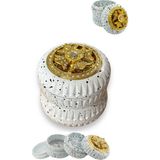 63MM Dönen Fidget Mıknatısklı Grinder Pürüzsüz Materyal Beyaz Kahve Baharat Öğütücü Parçalayıcı Manuel 4 Katmanlı