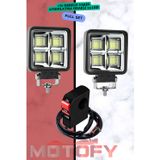 64 LEDLİ ALÜMİNYUM SOĞUTUCULU GÖVDE SU GEÇİRMEZ MOTOSİKLET SİS FARI TAKIMI + USB'Lİ BUTON