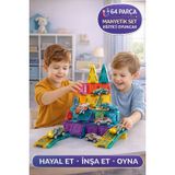 64 Parça Mini Manyetik Blok Eğitici Oyuncak Seti | 3D Yapı Oyunu, Zeka Geliştirici ERKL-CH1522
