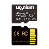 64gb Uranıum Ur-tf-64g Mıcro Sd Card U3 7/24 Surveıllance 100/40mbs Industrıal Hafıza Kartı (3 Yıl G