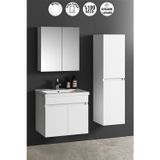 65 35 Cm Beyaz Mdf Seramik Lavabolu Asma Banyo Dolabı Takımı