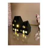 6,5-9 CM PLASTİKTİR Yılbaşı Süsü Led Mumlu 2 li Siyah Ev Dekorasyon 2 LED MUM DAHİLDİR