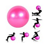 65 cm Pembe Pilates Topu ve Şişirme Pompası, Yoga Plates Egzersiz Topu Ball