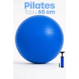 65 Cm Pilates Topu Ve Pompa Seti | 155-170 Cm Boy İçin Uygun Dayanıklı Anti-Slip Mavi