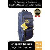 65 Lt Ortopedik Dayanıklı Büyük Boy Çok Gözlü Su Geçirmez Körüklü Kamp Trekking Outdoor Sırt Çantası